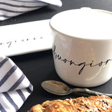 TAZZA DA COLAZIONE CALLIGRAFA BUONGIORNO