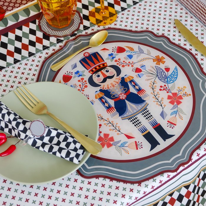 SET 2 SOTTOPIATTI NATALIZI SCHIACCIANOCI