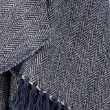 HERRINGBONE THROW BLUE 34-70036